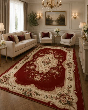 Covoare Clasice - Covor Clasic, Lotos 570, Grena, Diverse Dimensiuni, 1800 gr/mp