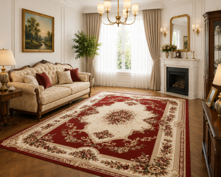 Covoare Clasice - Covor Clasic, Lotos 574, Grena , Diverse Dimensiuni, 1800 gr/mp