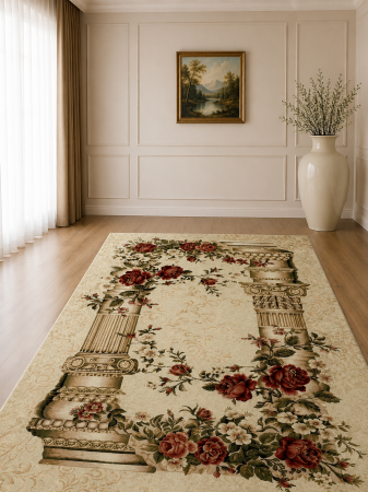 Covoare Clasice - Covor Clasic, Lotos Coloane 532, Crem, Diverse Dimensiuni