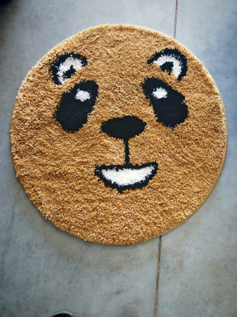 Covor Fantasy Panda, Galben, 67x67 cm, Rotund, 2550 gr/mp [3]