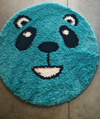 Covor Fantasy Panda, Turcoaz, 67x67 cm, Rotund, 2550 gr/mp [3]