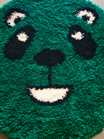 Covor Fantasy Panda, Verde, 67x67 cm, Rotund, 2550 gr/mp [3]
