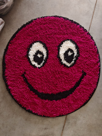 Covor Fantasy Smile, Roz, 67x67 cm, Rotund, 2550 gr/mp [4]