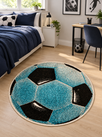 Covoare Copii - Covor Kolibri, Model Minge Fotbal 11198/140,Dimensiune  67x67 cm, 2300 gr/mp ,Bleo