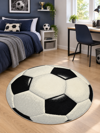 Covoare Copii - Covor Kolibri, Model Minge Fotbal 11198/190,Dimensiune 67x67 cm, 2300 gr/mp,Bicolor