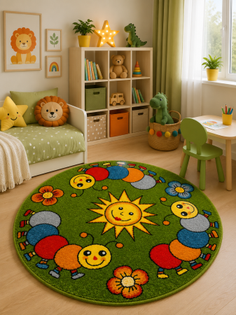 Covoare Copii - Covor Kolibri, Rotund, Kids 11080, 67x67 cm, 2300 gr/mp