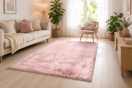 COVOARE - Covor Minimalist Tender 125, Roz , Inaltime fir 45 mm