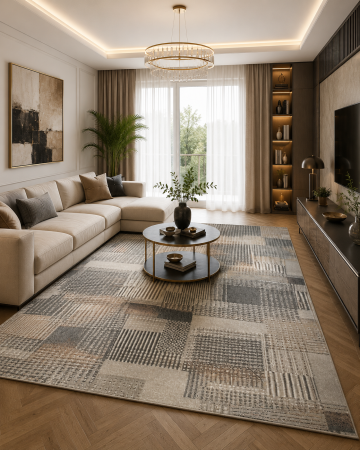 COVOARE - Covor Modern, Anny 33038, Gri / Bej, Diverse Dimensiuni