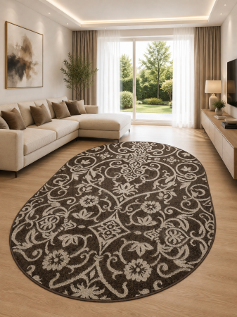 COVOARE - Covor Modern, Cappuccino 16026, Maro, Oval, Diverse Dimensiuni