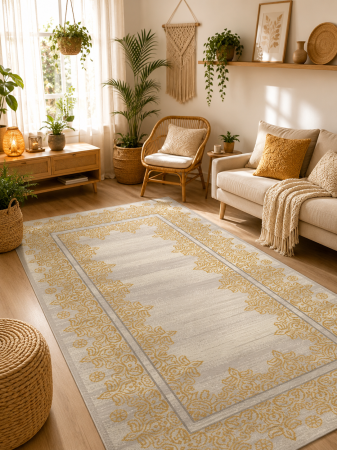 Covoare Living - Covor Modern, Iris Oriental, Auriu/Gri, Diverse Dimensiuni, 1800 gr/mp