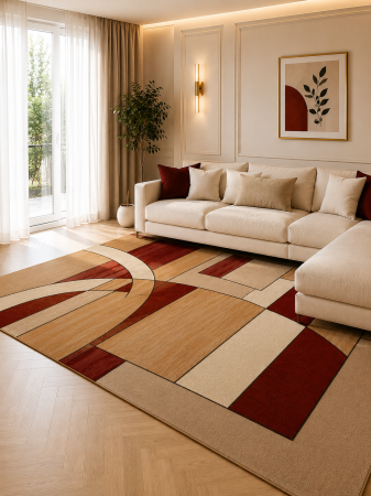COVOARE - Covor Modern, Lotos 538, Grena, Diverse Dimensiuni, 1800 gr/mp