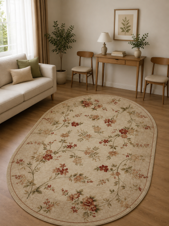 Covoare Clasice - Covor Modern, Lotos 551, Crem , Oval, Diverse Dimensiuni