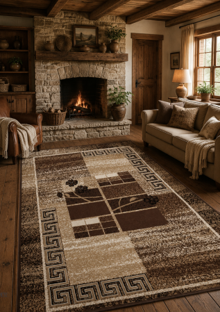 Covoare Living - Covor Modern, Luna 1815, Maro, Diverse Dimensiuni, 1300 gr/mp