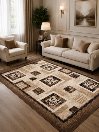 Covoare Living - Covor Modern, Luna 1835, Maro, Diverse Dimensiuni, 1300 gr/mp