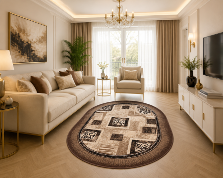 Covor Modern, Luna 1835, Maro, Oval, Diverse Dimensiuni, 1300 gr/mp