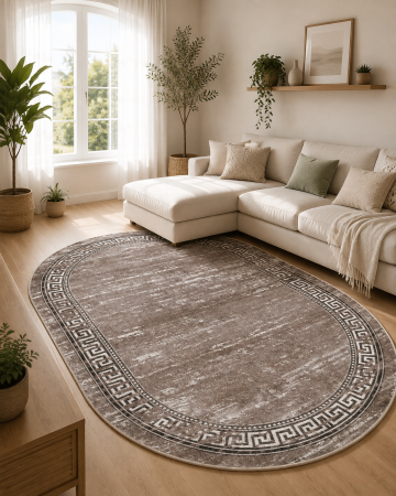COVOARE - Covor Modern, Mira 24001, Bej, Oval, Diverse Dimensiuni