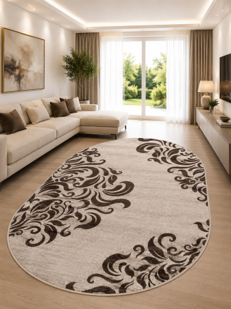 COVOARE - Covor Modern, Mira 24031, Crem, Oval, Diverse Dimensiuni
