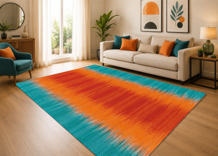 Covoare Living - Covor Modern Sunset 8070, Orange, Inaltime fir 6 mm