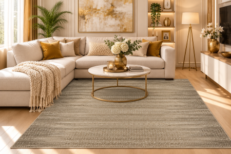 Covoare Living - Covor Modern Sunset 8070, Taupe, Inaltime fir 6 mm