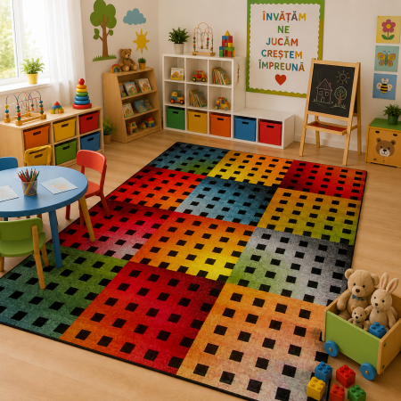 COVOARE - Covor Pentru Copii, Kolibri Lego, Multicolor, Diverse Dimensiuni, 2200 gr/mp