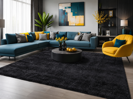 Covoare Living - Covor Pufos Swing 8100, Antracit , Inaltime fir 40 mm