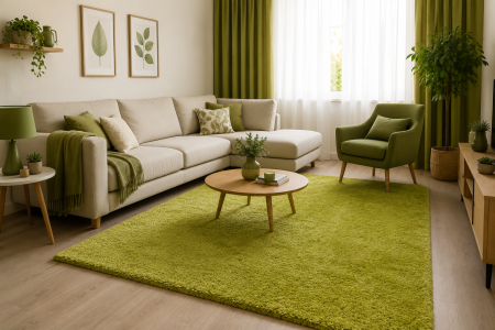 Covoare Living - Covor Pufos Swing 8100, Oliv, Inaltime fir 40 mm
