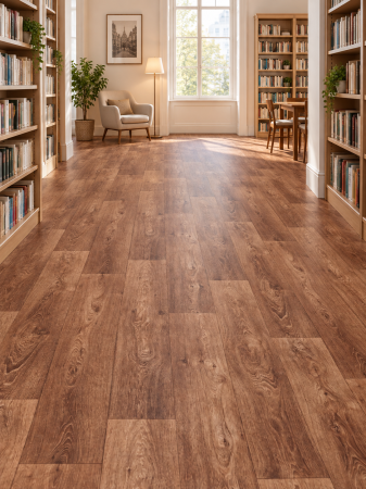 LINOLEUM - Linoleum PVC, Country Dark Confort, Maro, Latime 2 m, Imitatie Parchet, Suport Pâslă