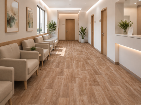 LINOLEUM - Linoleum PVC, Country Light Confort, Maro Deschis, Latime 2.5 m, Imitatie Parchet, Suport Pâslă