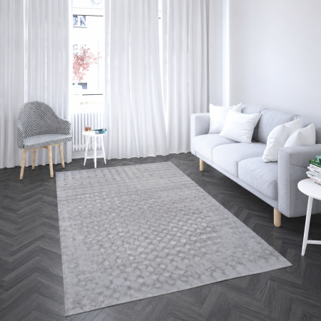 Covoare Premium - Model Blanita Lop 076, Covor Antiderapant, Efect 3D, Gri