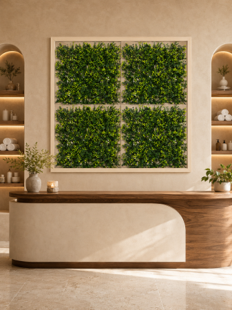PANOURI DECORATIVE - Panou Decorativ Verde Artificial A019 , 50x50 cm