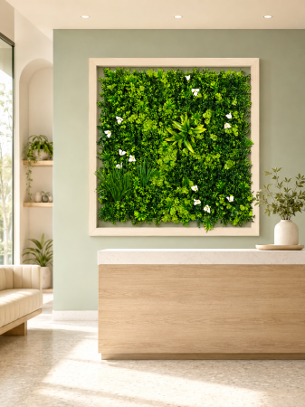 PANOURI DECORATIVE - Panou Decorativ Verde Artificial B018 , 100x100 cm