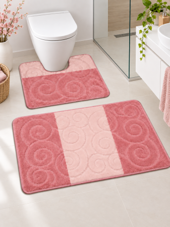 Covorase Baie - Set 2 Covorase Baie Antiderapante, Sile 2580, Roz