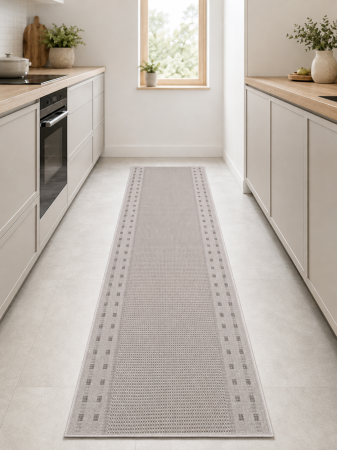 Traverse Bucatarie - Traversa Antiderapanta Flex, 1963/19, Crem, Latime 75 cm, Diverse Lungimi