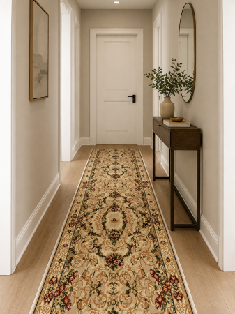 Traverse Dormitor - Traversa Covor, Lotos 15002, Crem, Latime 60 cm, Diferite Lungimi, 1800 gr/mp