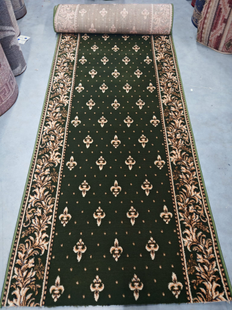 Traversa Covor, Lotos 15033, Verde, Model Bisericesc, Latime 100 cm, Diverse Lungimi, 1800 gr/mp [1]