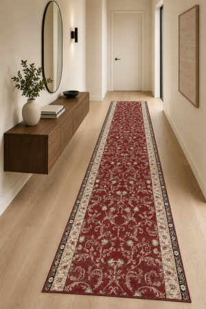 Traverse Dormitor - Traversa Covor, Lotos 523, Grena, Latime 150 cm, Diverse Lungimi, 1800 gr/mp