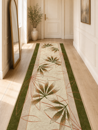 Traverse Dormitor - Traversa Covor, Lotos 552, Verde, Latime 100 cm, Diverse Lungimi, 1800 gr/mp