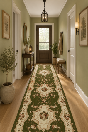 Traverse Dormitor - Traversa Covor, Lotos 570, Verde, Latime 60 cm, Diverse Lungimi