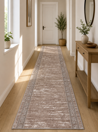 Traverse Hol - Traversa Covor, Mira 24001 Bej, Latime 100 cm, Diverse Lungimi