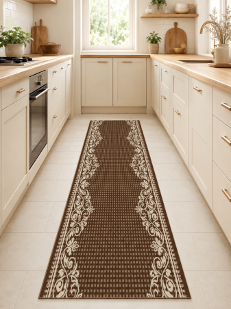 Traverse Bucatarie - Traversa Covor, Natura 19273, Maro, Latime 60 cm, Diverse Lungimi