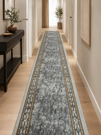Traverse Dormitor - Traversa Model Print Tokyo ,Gri, Suport Pasla, Latime 60 cm, 820 gr/mp