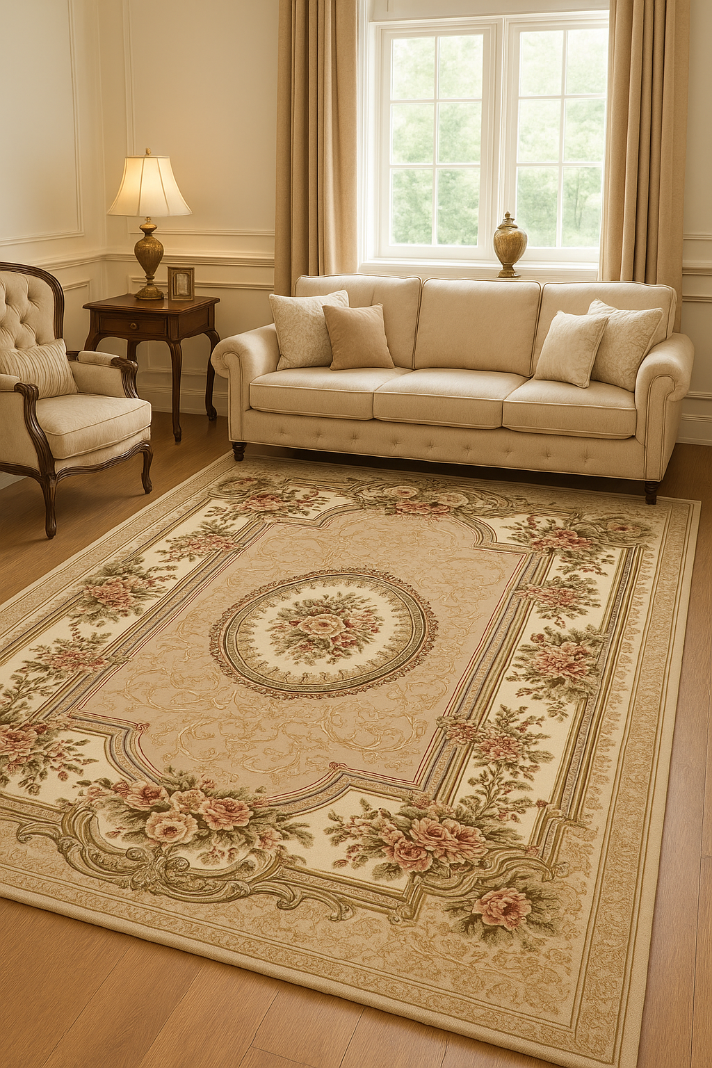 Covor Lotos 571/110 Bej 50x80 cm Medalion floral pentru living [2]