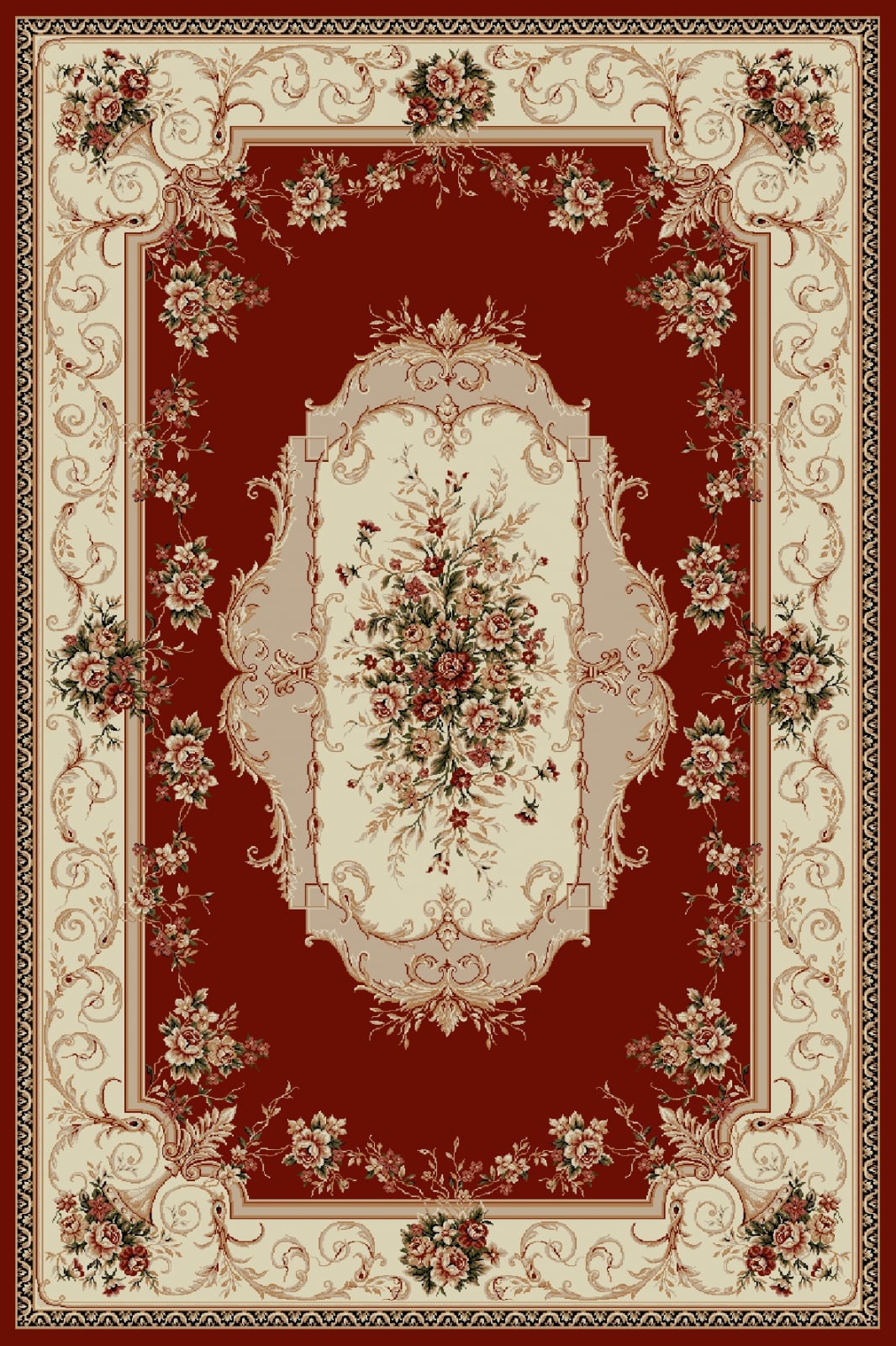 Covor Lotos 507 Rosu 200x400 cm Floral pentru Dormitor [1]