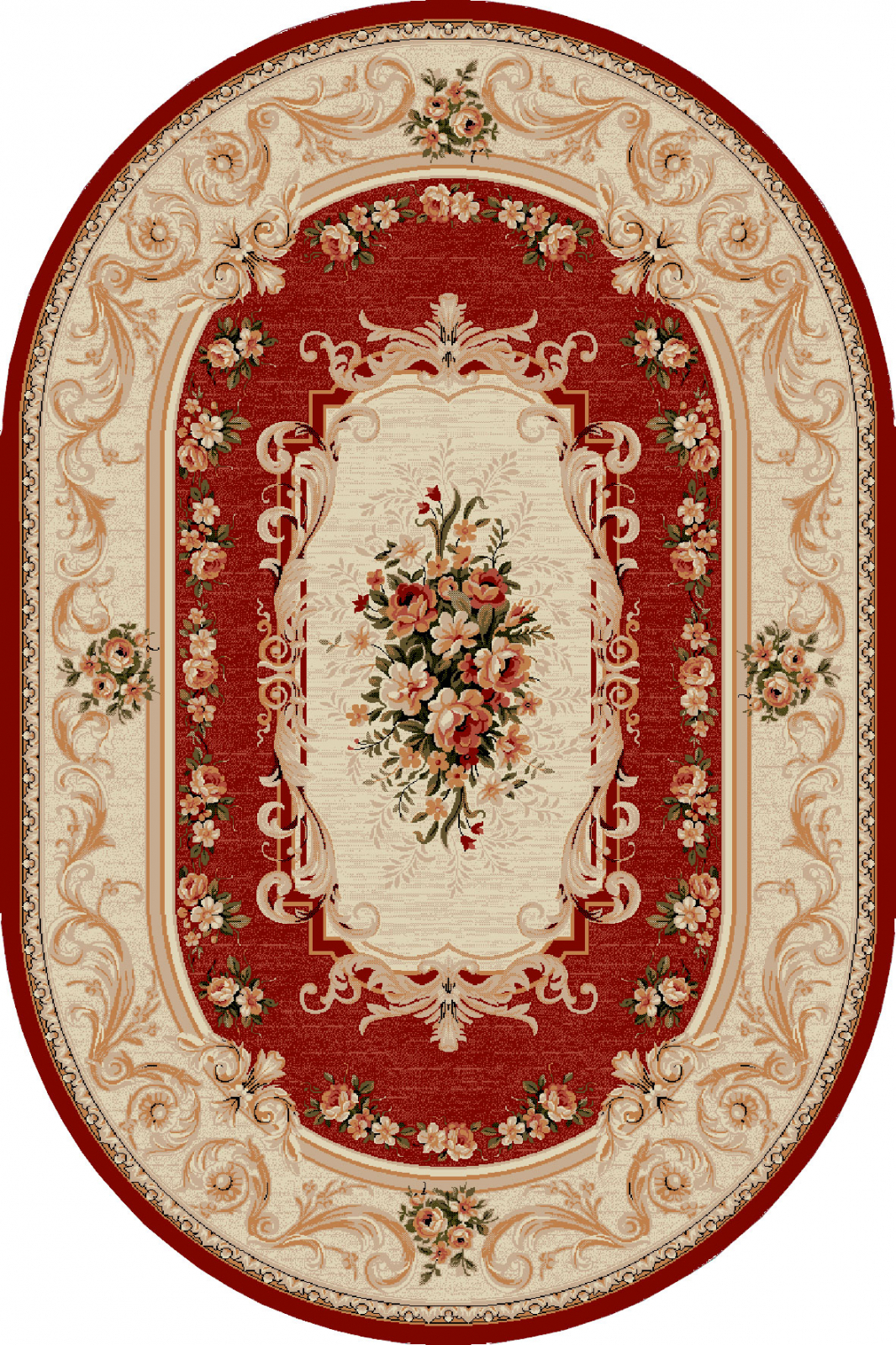 Covoare clasice - Covor Lotos 535 Rosu Crem Oval ieftin