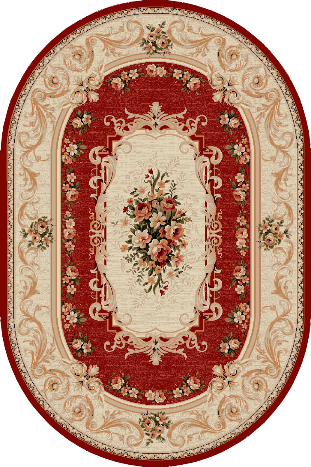 Covor Living Lotos 535 Rosu Oval 80x150 cm pentru living [1]
