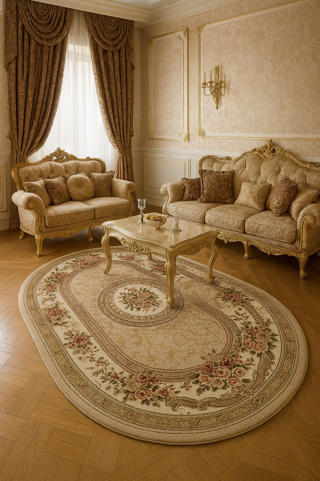 Covor Oval Lotos 571 Crem 100x200 cm [1]