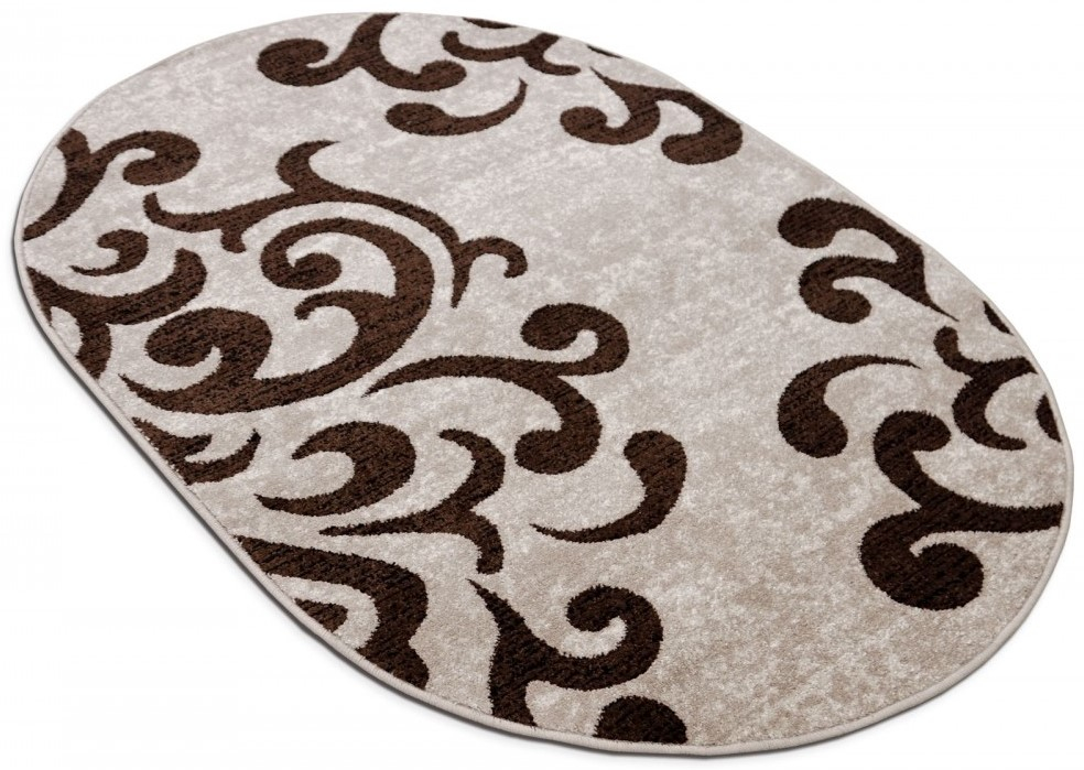 Covor 16028 Crem Maro Oval ieftin [4]