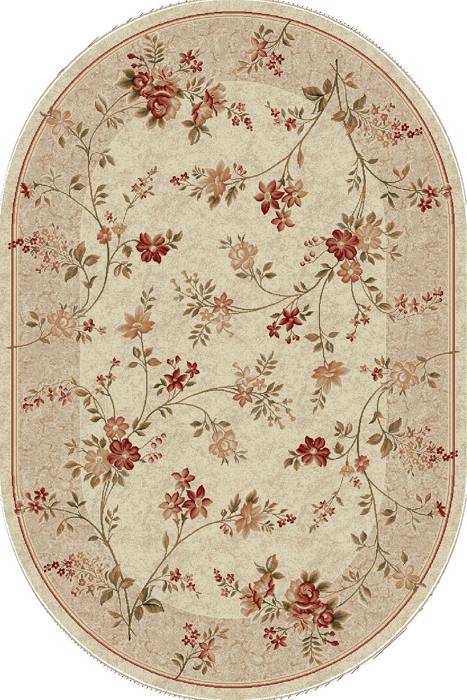 Covor Lotos 551/100 Crem Oval 200x300 cm cu Flori [2]