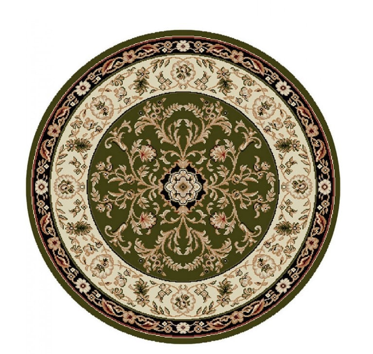 Covor Rotund Lotos 523/310 Verde 100x100 cm cu medalion pentru living [2]