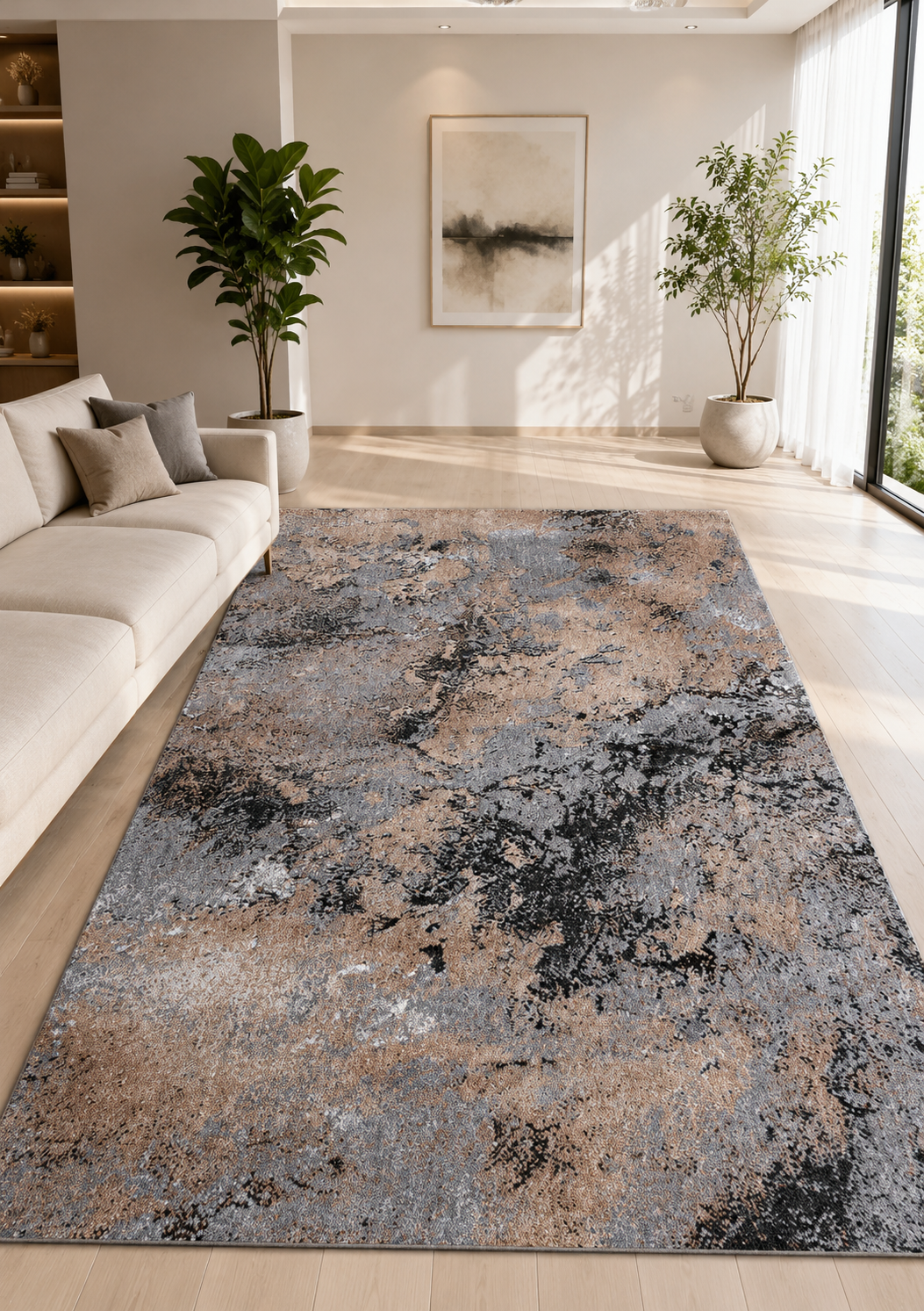 Covor Sufragerie Dormitor Mira Gri-Maro 50x80 cm [1]